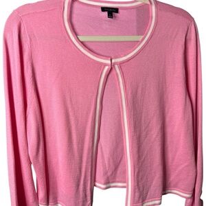 Talbots Pink Sweater with White Accents